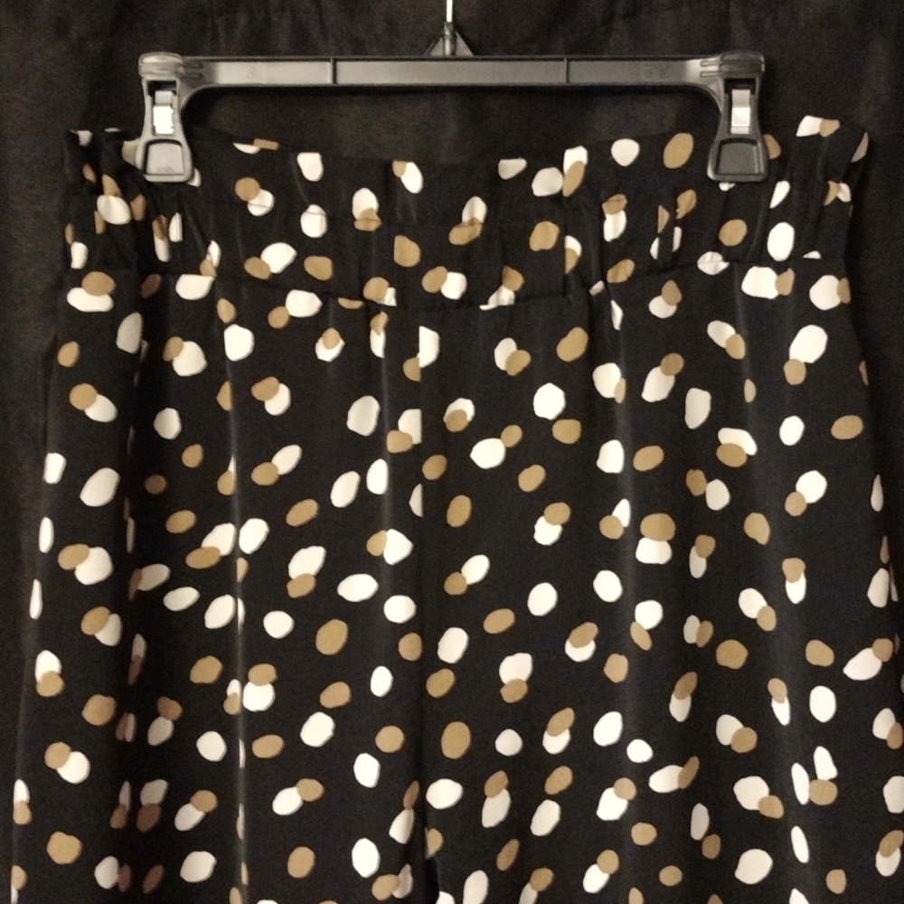 167. Black polkadot wide leg pants